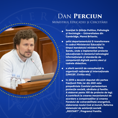 Dan Perciun Ministrul Educației și Cercetării